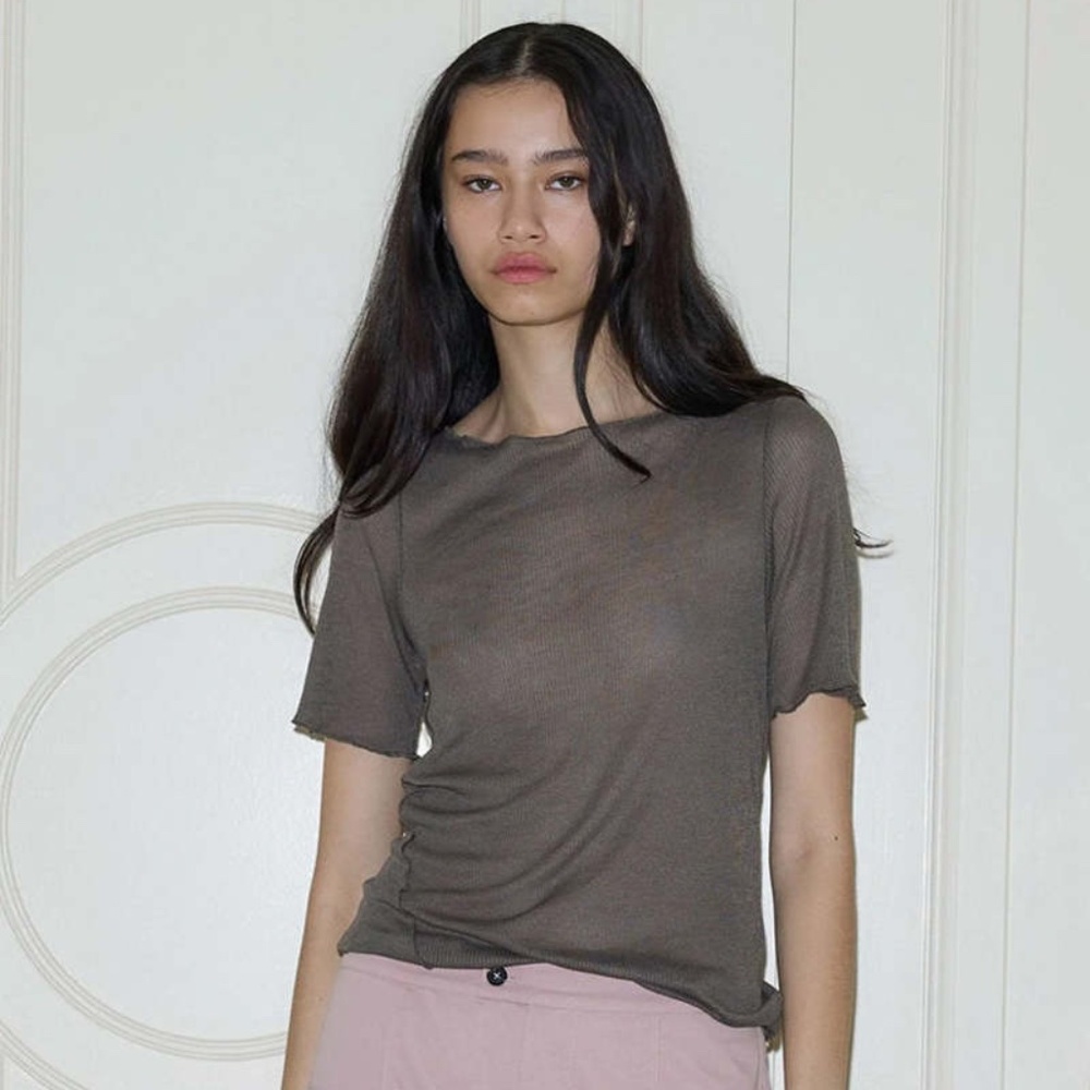 DEIJI STUDIOS The Square Knit Tee In Stone NWT with Flaws XS Read